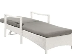 Liggestol med hynde VASTO PE-rattan Hvid
