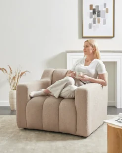 Lænestol AGERUP Boucle Beige