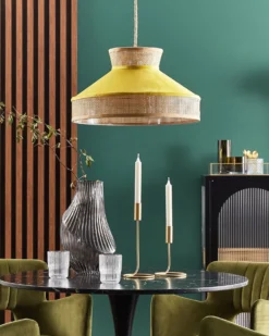 Loftlampe BATALI Rattan Sennepsgul