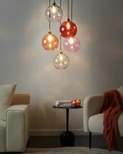 Loftlampe PABELLON Glas Rød