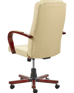 Massagestol DIAMOND med varme Ægte læder Beige