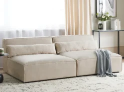 Modulsofa 2 personers HELLNAR Velour Lys Beige