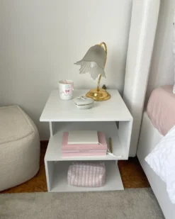 Natbord BAEUVAL Hvid