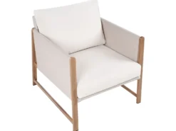 NOLA 5 personers Loungesæt med bord og fodskammel Lys Beige Metal