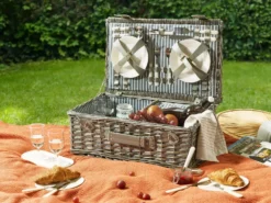 Picnic-kurv FIGUE Flet Grå