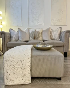 Plaid ALAZEYA 130 x 180 cm Cremehvid