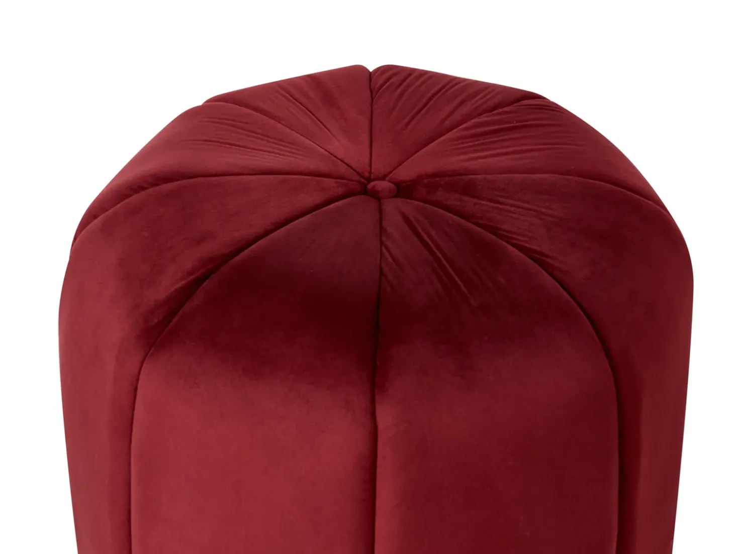 Puf SELBY Velour Mørkerød