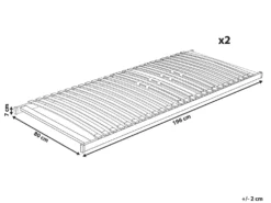 Sengebund med lameller VOUZIERS 160 x 200 cm