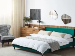 Sengekappe Velour FITOU 180 x 200 cm Smaragdgrøn