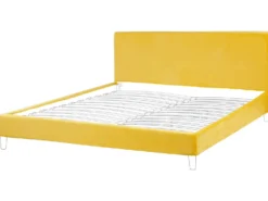 Sengekappe Velour FITOU 180 x 200 cm Gul