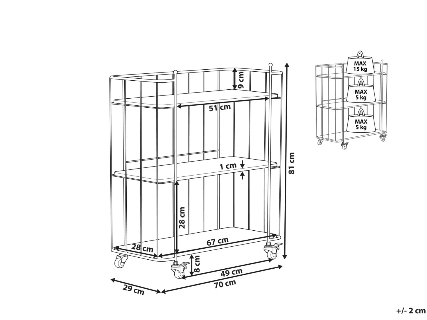 Serveringsvogn GABBS Metal Sort