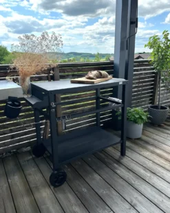 Serveringsvogn til haven STALETTI Sort Metal