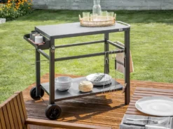 Serveringsvogn til haven STALETTI Sort Metal