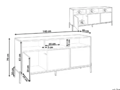 Skab MOINES Brun/sort