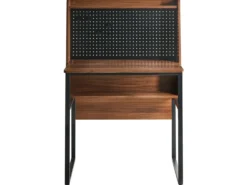 Skrivebord med perforeret tavle BUXTON Mørkebrun 84 cm 48 cm