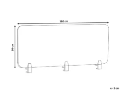 Skrivebordsdeler SPLIT 180 x 50 cm Cremehvid