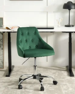 Skrivebordsstol PARRISH Velour Smaragdgrøn