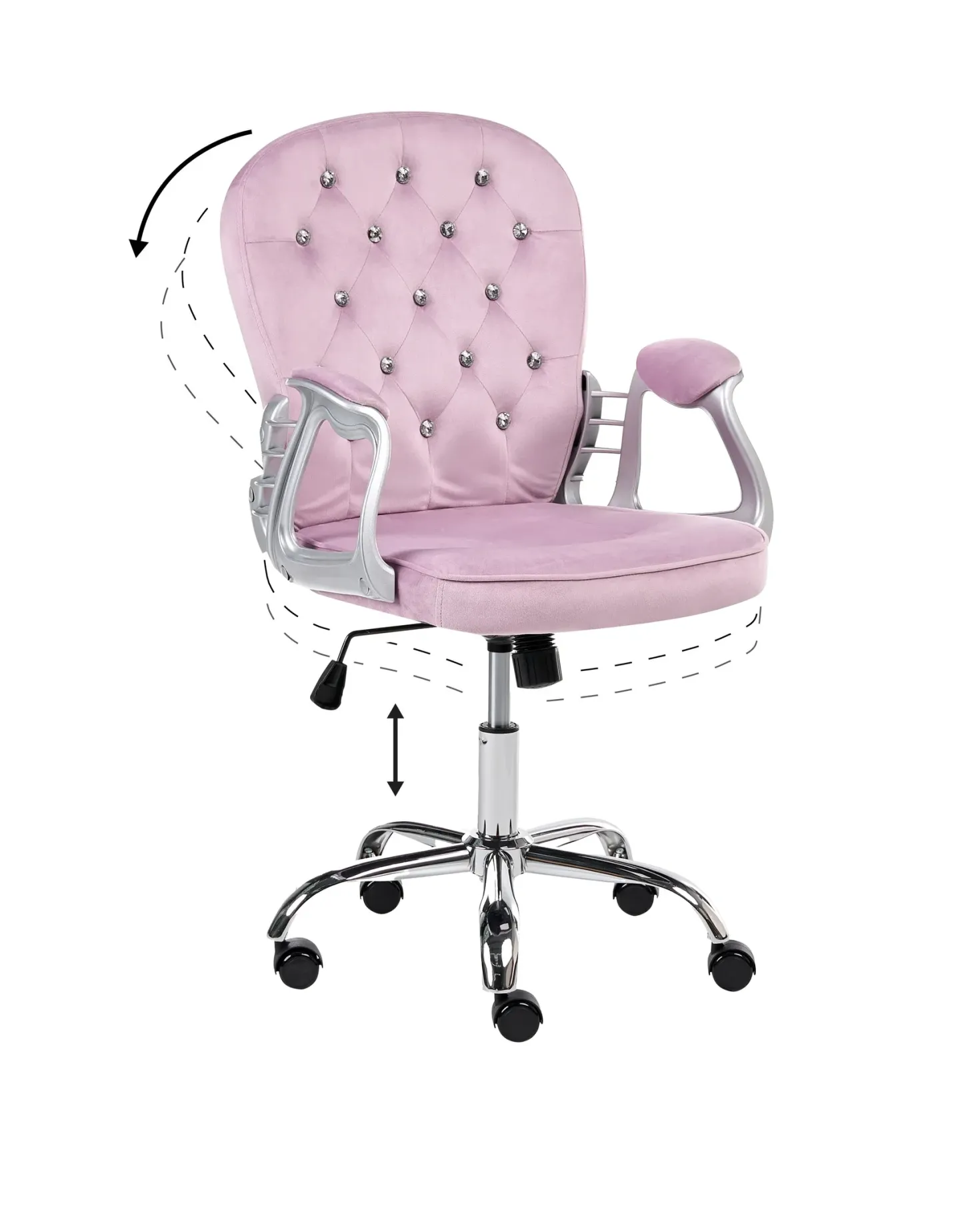 Skrivebordsstol PRINCESS Velour Lysviolet