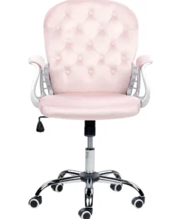 Skrivebordsstol PRINCESS Velour Pastellrosa