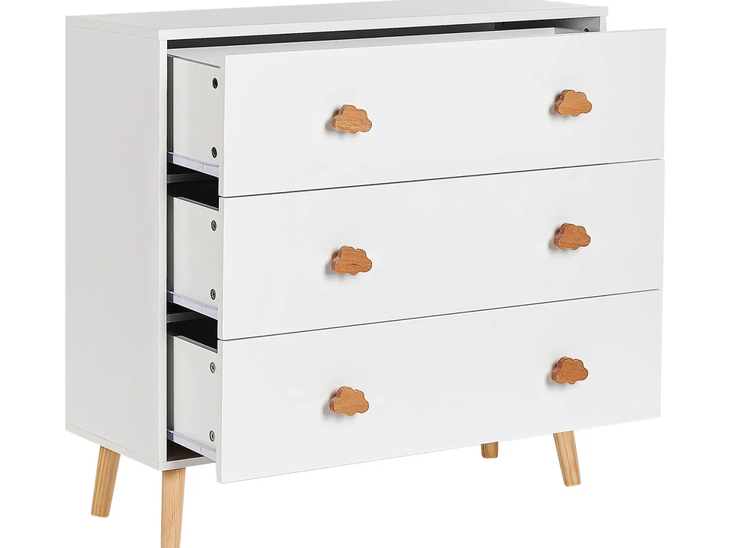 3 skuffers commode CLOUDY Hvid