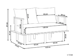 Sofa 2 personers ASKER Sand Beige