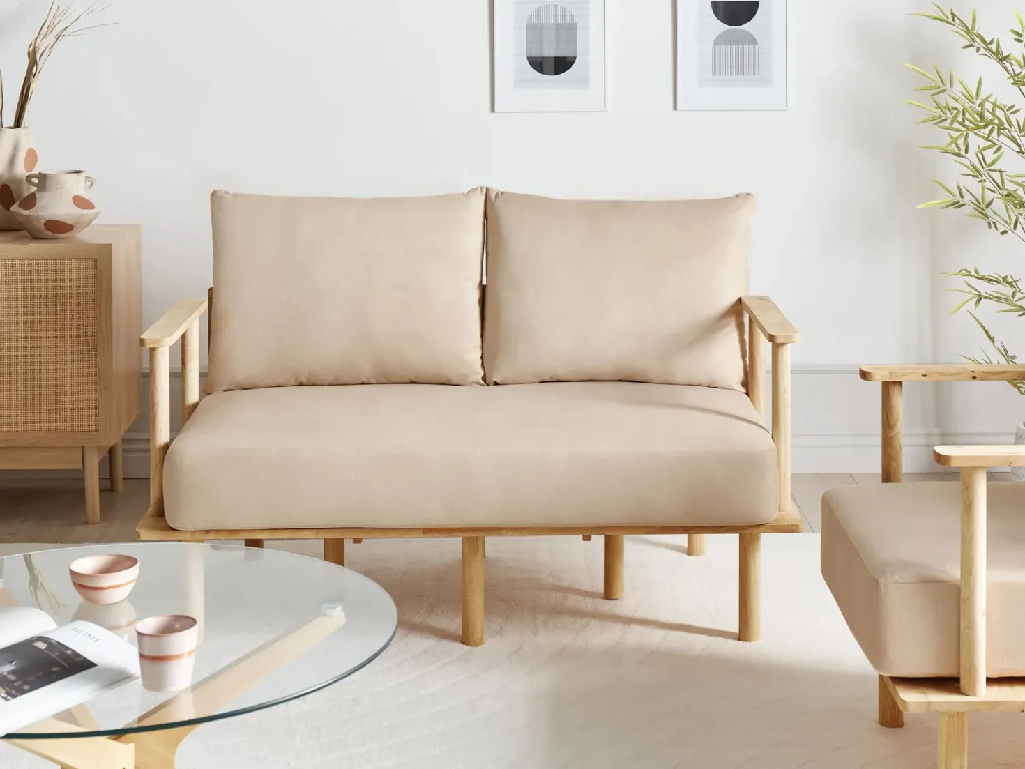 Sofa 2 personers ASKER Sand Beige