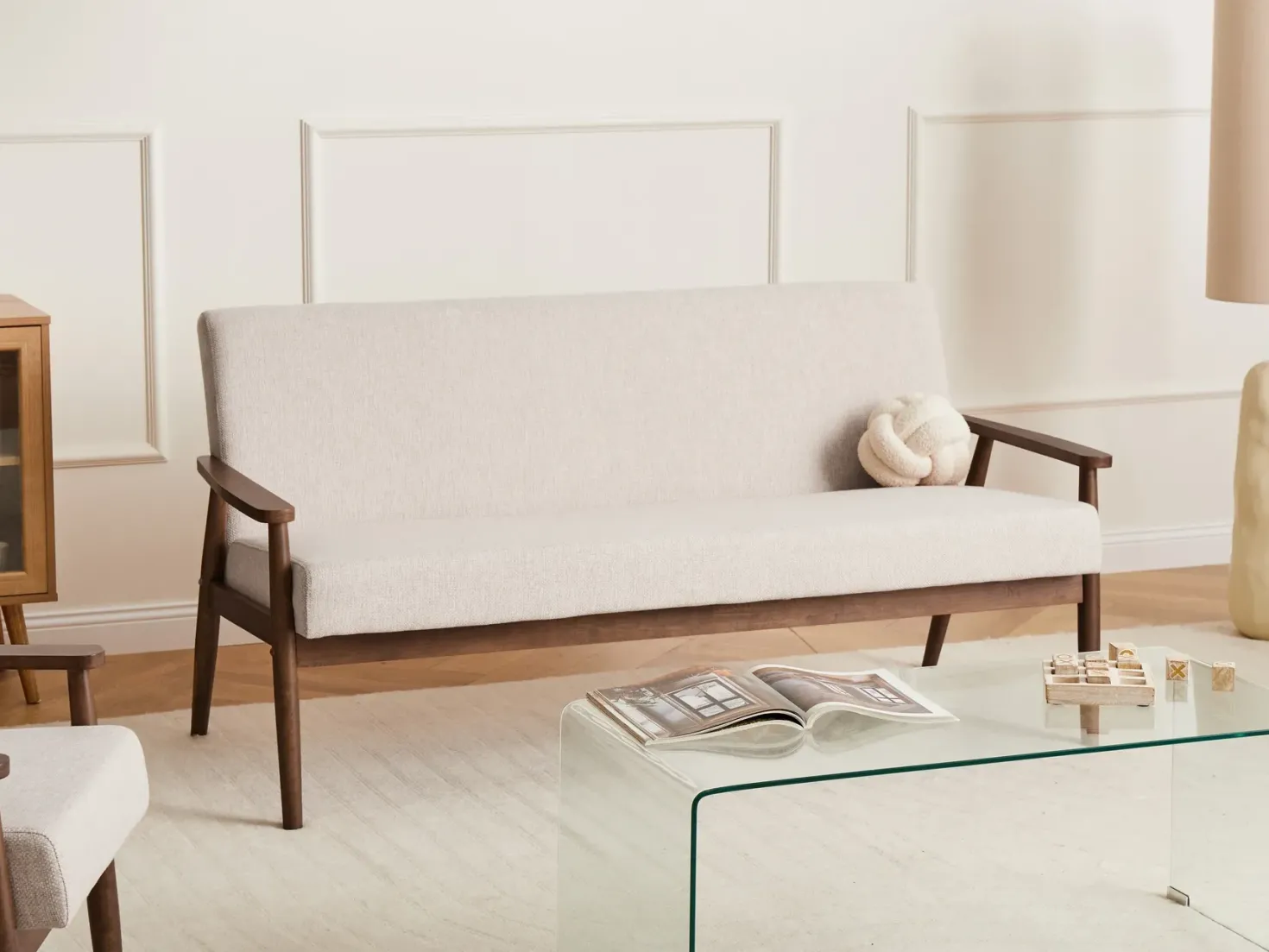 Sofa 3 personers ESRUM Mørkebrun/beige