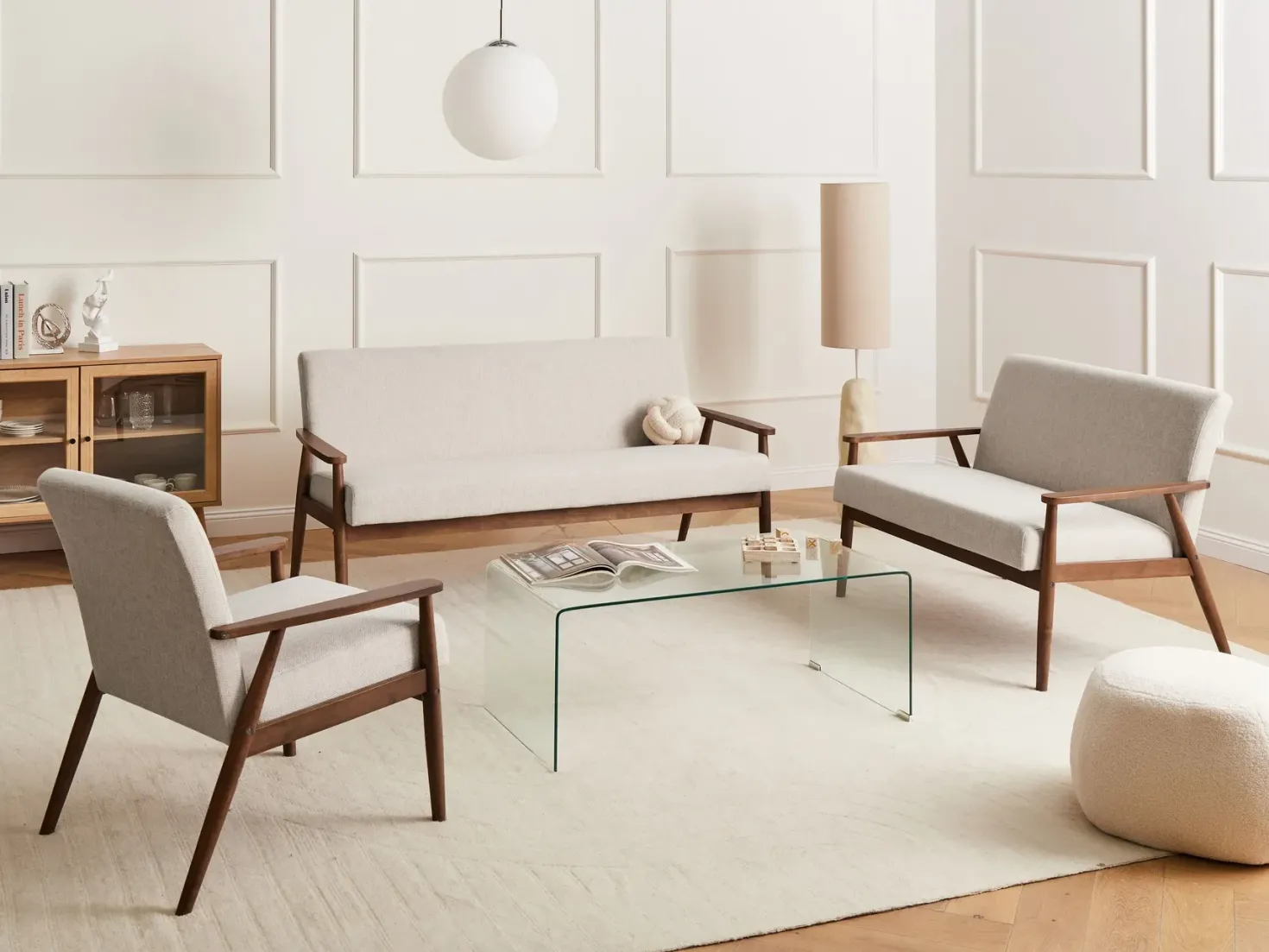 Sofa 3 personers ESRUM Mørkebrun/beige