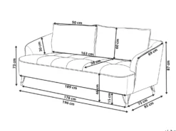 Sofa 3 personers HOBRO Bordeaux