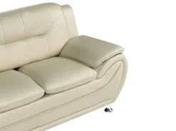 Sofa 2 personers LEIRA Kunstlæder Beige
