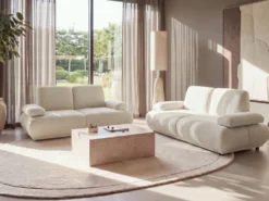 Sofa 2 personers NACKA Boucle Cremehvid