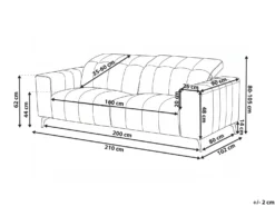 Sofa 3 personers OMMEL Lys Beige