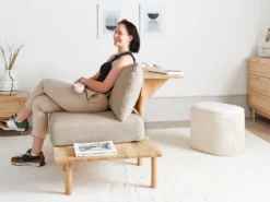 Sofa 2 personers SALO Boucle Beige med sofabord