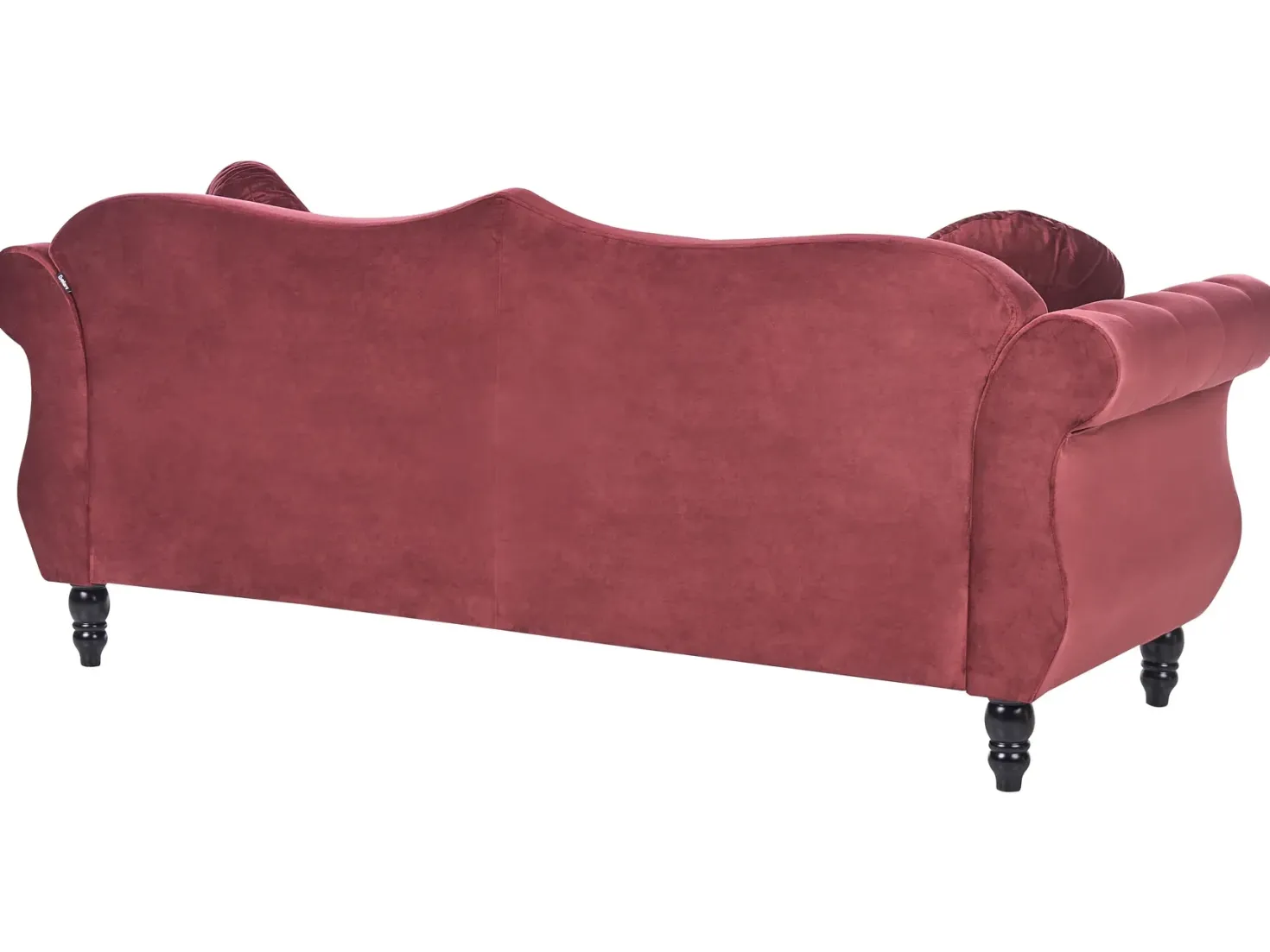 Sofa 3 personers SKIEN Velour Mørkerød