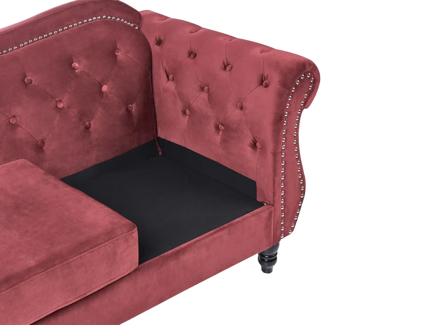 Sofa 3 personers SKIEN Velour Mørkerød