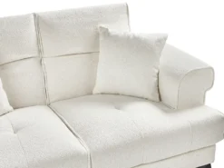 Sofa 2 personers SKIVE Boucle Hvid