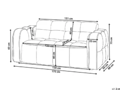 Sofa 2 personers UTANA Boucle Beige