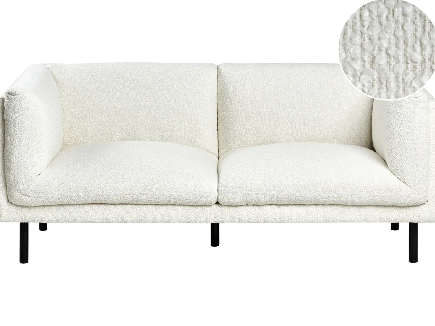 Sofa 2 personers VORGOD Boucle Cremehvid