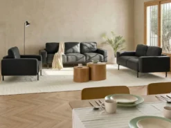 Sofasæt 6 personers SOVIK Kunstlæder Sort