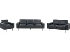Sofasæt 6 personers SOVIK Kunstlæder Sort