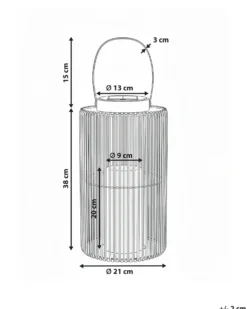 Solcelledrevet lanterne MACHILI 53 cm Sort