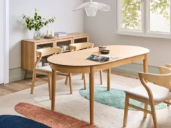Spisebord med udtræk LARTO Lys ask 180/220 cm 90 cm