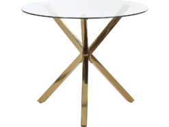 Spisebord SAVONI Guld 90 cm 90 cm Hærdet glas