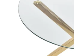 Spisebord SAVONI Guld 90 cm 90 cm Hærdet glas