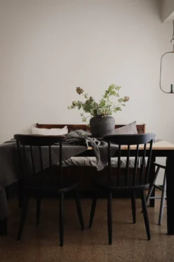 Spisebordssæt GEORGIA Træ Brun/sort 6 personers