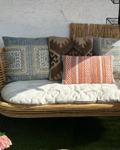 Sæt af 2 pyntepuder ARVEN Jute 45 x 45 cm Brun Orientalsk mønster
