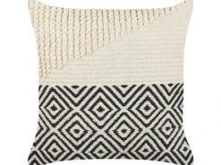 Sæt af 2 pyntepuder CALANTHE Bomuld 45 x 45 cm Beige Geometrisk mønster