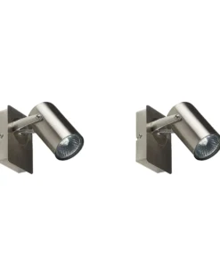 Sæt af 2 spotlight-lamper KLIP Sølv Metal Justerbar