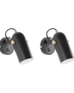 Sæt af 2 spotlight-lamper TYRIA Sort Metal Justerbar