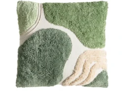 Sæt med 3 dekorative puder ALSTONIA Bomuld 30 x 50 cm 45 x 45 cm Grøn Abstraktmønster